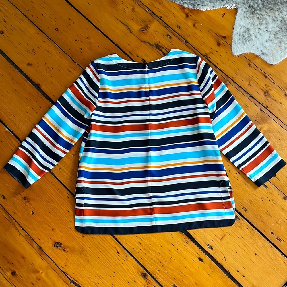 J.Crew Collection Women’s Silk Colorful Striped Top Size 8–Limited Edition - Picture 6 of 8